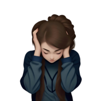 Annoyed and stressed woman png