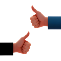 two hands giving thumbs up on a transparent background png