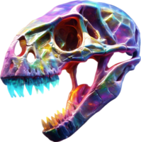 AI generated Colorful crystal skull, Close-up image of a colorful crystal skull. png