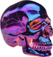 AI generated Colorful crystal skull, Close-up image of a colorful crystal skull. png