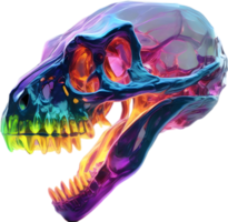 ai generato colorato cristallo cranio, avvicinamento Immagine di un' colorato cristallo cranio. png