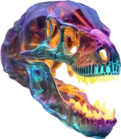 AI generated Colorful crystal skull, Close-up image of a colorful crystal skull. png