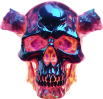 AI generated Colorful crystal skull, Close-up image of a colorful crystal skull. png