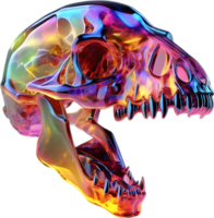 ai gerado colorida cristal crânio, fechar-se imagem do uma colorida cristal crânio. png