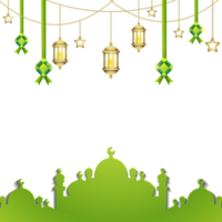 Ramadan Kareem and Eid Al Fitr Ornament with arabic lanterns and stars. png