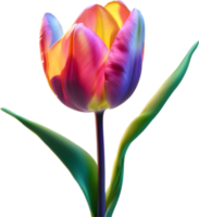 ai gegenereerd gloeiend tulp, detailopname beeld van gloeiend tulp bloem. png