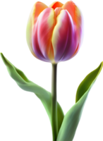 AI generated Glowing Tulip, Close-up image of Glowing tulip flower. png