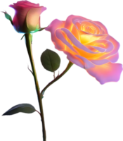 AI generated Glowing roses, Close-up image of Glowing roses flower. png