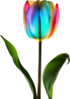 AI generated Glowing Tulip, Close-up image of Glowing tulip flower. png