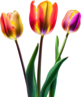 ai généré embrasé tulipe, fermer image de embrasé tulipe fleur. png