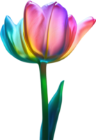 ai gerado brilhando tulipa, fechar-se imagem do brilhando tulipa flor. png