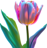 AI generated Glowing Tulip, Close-up image of Glowing tulip flower. png