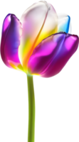 ai gerado brilhando tulipa, fechar-se imagem do brilhando tulipa flor. png