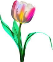 AI generated Glowing Tulip, Close-up image of Glowing tulip flower. png