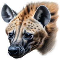 ai gegenereerd gekleurd potlood schetsen van een hyena. png