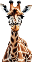 AI generated Colored-pencil sketch of a giraffe. png