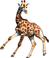 AI generated Colored-pencil sketch of a giraffe. png