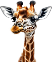 ai généré crayon de couleur esquisser de une girafe. png