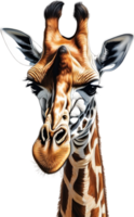 AI generated Colored-pencil sketch of a giraffe. png