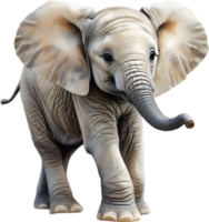 AI generated Colored-pencil sketch of an African elephant. png