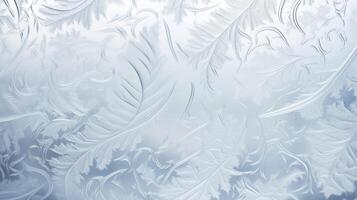 AI generated A close up of frosted glass with intricate patterns, creating a beautiful abstract effect photo