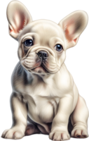 ai generiert ein süß Französisch Bulldogge Hündchen Clip Art. png