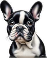 ai generiert ein süß Französisch Bulldogge Hündchen Clip Art. png