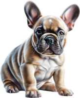 ai generado un linda francés buldog perrito clipart. png