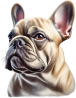 ai generiert ein süß Französisch Bulldogge Hündchen Clip Art. png