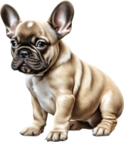 ai gegenereerd een schattig Frans bulldog puppy clip art. png