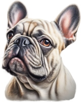 ai generado un linda francés buldog perrito clipart. png