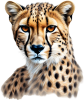 ai generato avvicinamento pittura di un' ghepardo. png