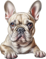 ai gerado uma fofa francês buldogue cachorro clipart. png