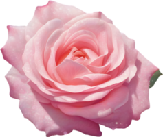 AI generated Colorful rose with leaves clipart. png