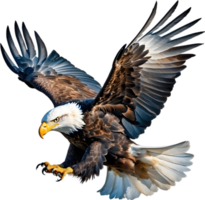 AI generated Watercolor painting of Bald Eagle. png