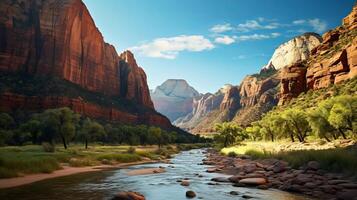 ai generado un espectacular cañón paisaje antecedentes foto