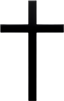 AI generated Black Christian cross icon design in a minimalist style. png