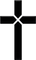 AI generated Black Christian cross icon design in a minimalist style. png