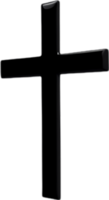 AI generated Black Christian cross icon design in a minimalist style. png