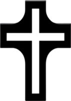 AI generated Black Christian cross icon design in a minimalist style. png