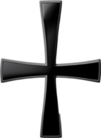 AI generated Black Christian cross icon design in a minimalist style. png