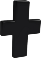 AI generated Black Christian cross icon design in a minimalist style. png