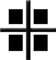 AI generated Black Christian cross icon design in a minimalist style. png