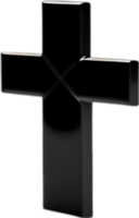 AI generated Black Christian cross icon design in a minimalist style. png