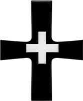 AI generated Black Christian cross icon design in a minimalist style. png