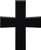 AI generated Black Christian cross icon design in a minimalist style. png