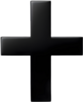 AI generated Black Christian cross icon design in a minimalist style. png