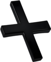 AI generated Black Christian cross icon design in a minimalist style. png