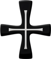 AI generated Black Christian cross icon design in a minimalist style. png