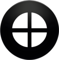 AI generated Black Christian cross icon design in a minimalist style. png